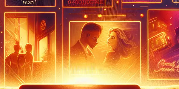 A modern digital interface showcasing a variety of adult film thumbnails in a cozy, inviting setting.